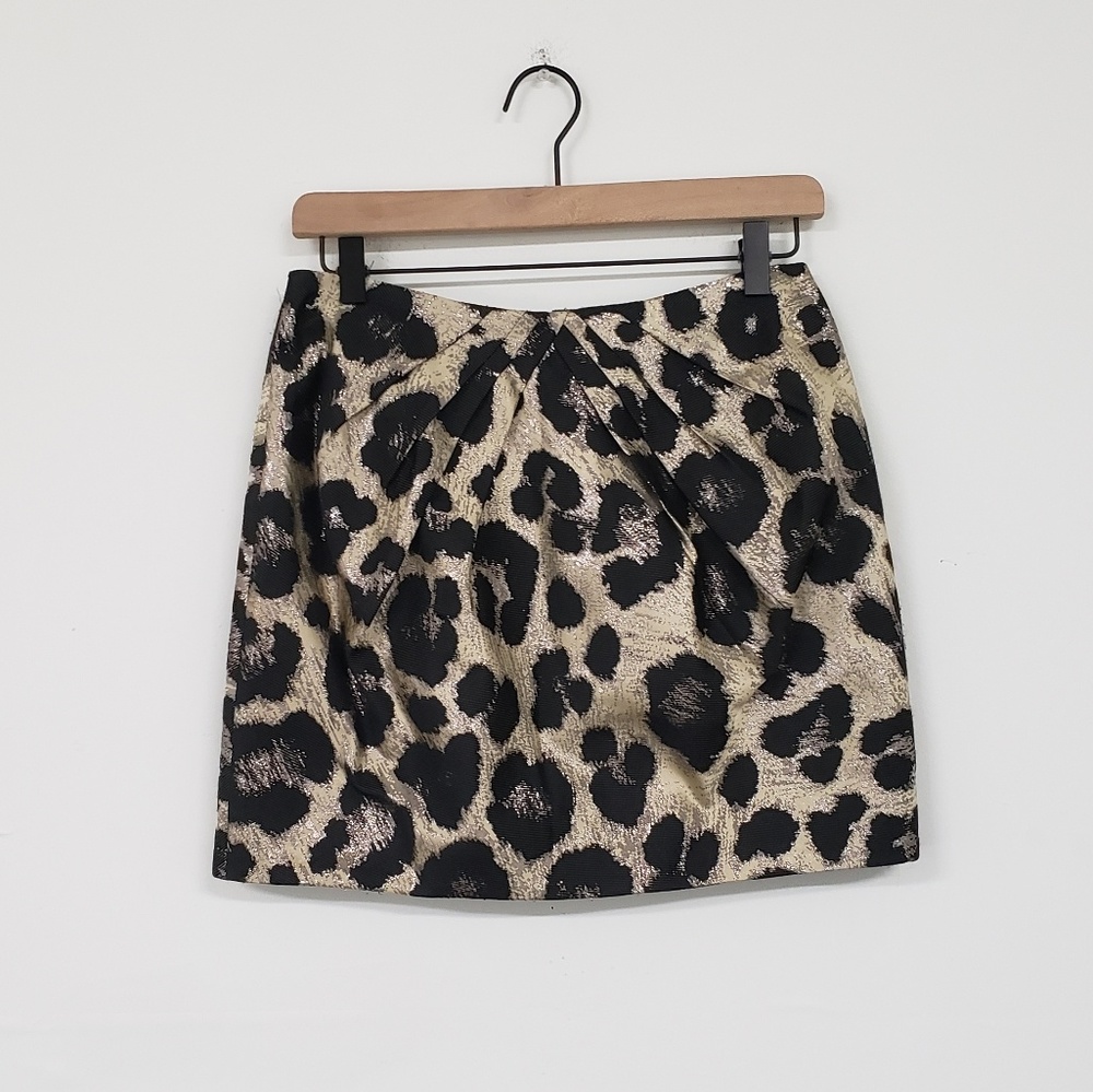 Tibi Leopard Print Mini Skirt